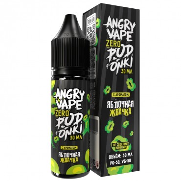 Жидкость ANGRY VAPE & PODONKI ZERO - Яблочная жвачка 30 мл 0 мг (М)