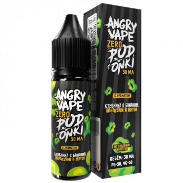 Жидкость ANGRY VAPE & PODONKI ZERO - Клубника банан маракуйя мята 30 мл 0 мг  (М)