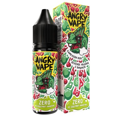 Жидкость BRUSKO - ANGRY VAPE ZERO ХАМЕЛЕОН RGB зеленое яблоко с вишней  30 мл 0 МАРКИРОВКА