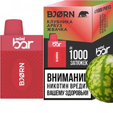 BJORN Mini bar Клубника Арбуз Жвачка / Strawberry Watermelon Bubblegum